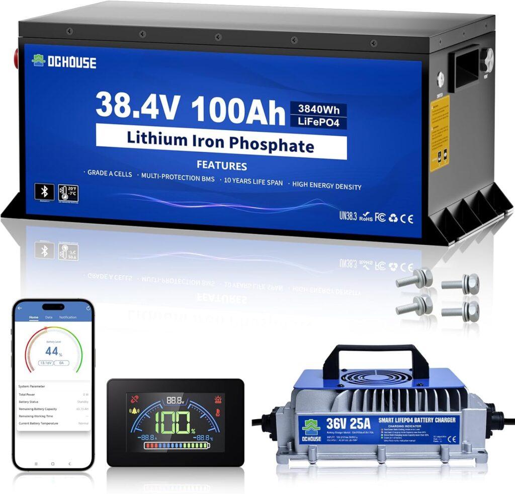 DC HOUSE Metal Case 36V 100Ah Pro Lithium Golf Cart Battery